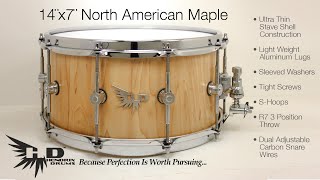 Hendrix Drums Maple Stave Snare Drum 14x6 at DCP