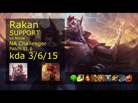 Rakan Support vs Annie - NA Challenger 3/6/15 Patch 11.6 Gameplay