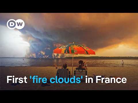 Witnesses describe 'wall of flames' as wildfires rage on in France and Spain | DW News