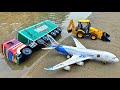 BharatBenz Tata Dumper Truck Accident Pulling Out Plane Jcb3dx Tractor Cartoon Jcb Cartoon Video