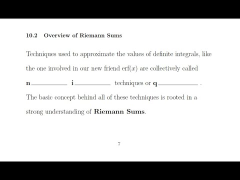 University of Guelph - Winter 2020 Math*2130 Video Lecture #1 - Riemann Sums