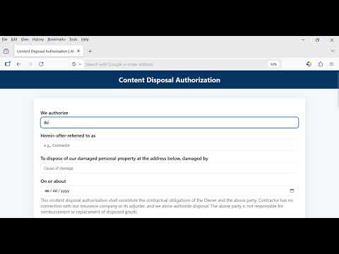 Content Disposal Form demo