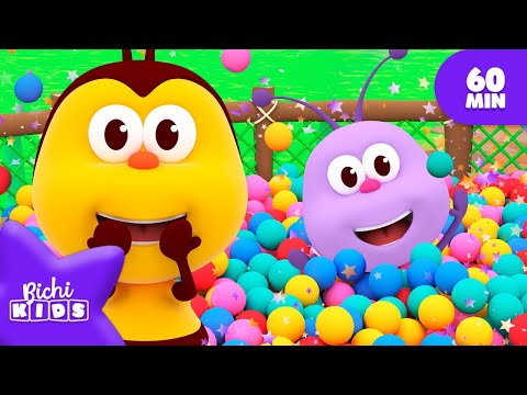 Juguemos en el Pelotero 🌈 Es hora de divertirse 🦋 CANCIONES INFANTILES 🎵 PARA NIÑOS | Bichikids