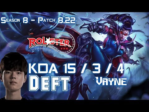 KT Deft VAYNE vs PYKE ADC - Patch 8.22 KR Ranked