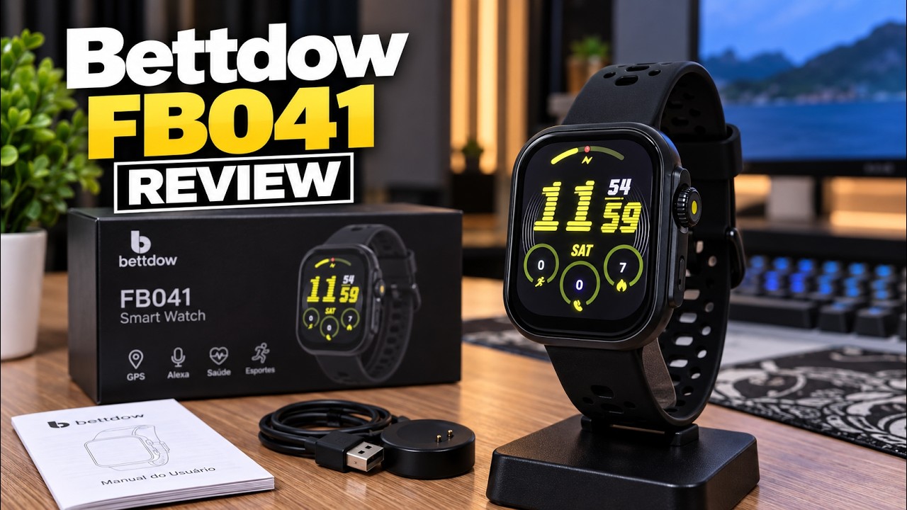 Miniatura da avaliação em vídeo de Smartwatch Bettdow 1.83" IP67