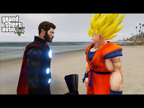 GTA 5 - Goku VS Thor | Epic Fight in Los Santos