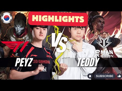 T1 Peyz vs BRO Teddy HIGHLIGHTS - Peyz JHIN vs Teddy MEL - Patch 25.24 KR Ranked | lolrec