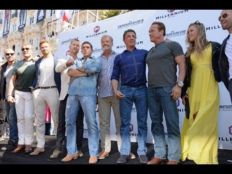 The Expendables 3: Cast Arrives to Cannes in Tanks for Press Conference - Arnold Schwarzenegger