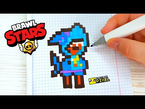 ШАРК ЛЕОН из БРАВЛ СТАРС- РИСУНКИ ПО КЛЕТОЧКАМ - BRAWL STARS - PIXEL ART