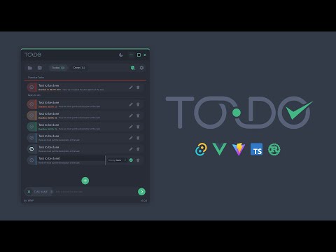 Tauri + Vue 3 - To Do List [ In Progress ] - TypeScript + Rust