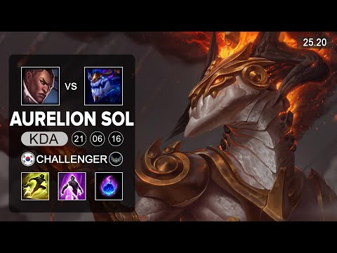 Aurelion Sol vs Lucian ADC - KR Challenger - Patch 25.20 Season 15
