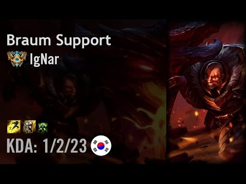 Braum Support vs Taric - IgNar - KR Challenger Patch 6.8