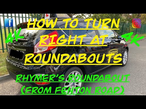 How to turn right at Roundabouts, Rhymer’s Roundabout, Rotherham, (From Fenton Road) 4K