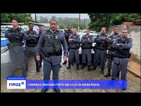 Câmeras gravam furto em loja de Marilândia