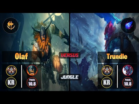 Challenger OLAF [Conqueror] (Jungle) VS  TRUNDLE - Challenger KR Patch 10.8