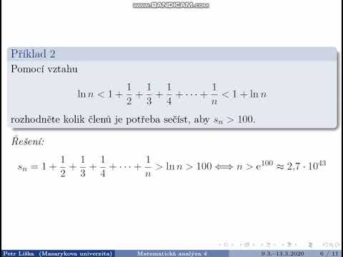 Matematická analýza 4 - řešení cvičení 9.3.-13.3.2020