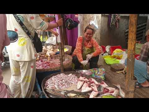 Wonderful Cambodian Fish Market Scenes ,  Vendors, Buyers, Fresh Food And More....