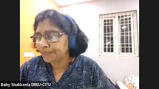 Solidarity Speech by Com Baby Shakila, Assistant General Secretary, Dakshin Railway Employees Union (DREU-CITU) at the All India webinar on the forthcoming Two-Day Nationwide General Strike against Anti-Worker, Anti-People Policies of the Government and Way Forward, organized by AIFAP on 16 January 2022