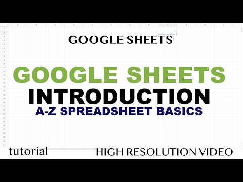Google Sheets Basics A-Z: Introduction to Spreadsheets (Tutorial for Beginners)