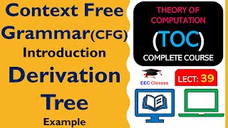 L39: Context Free Grammar(CFG) | Introduction | Derivation Tree | Example | TOC Lectures Hindi