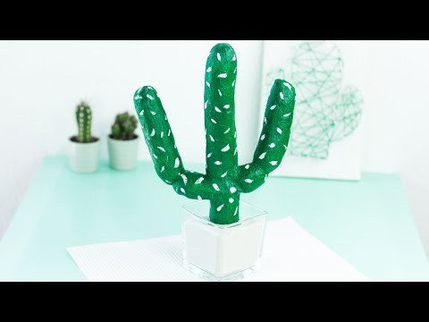 DIY Kaktus aus Pappmaché basteln - tolle DIY Deko Idee