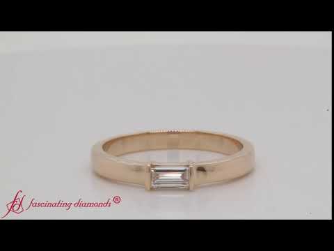 Mens Baguette Engagement Ring In 14K Yellow Gold-FD8397M