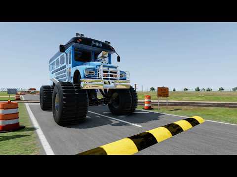 Trucks Cars Vs Massive Speed Bumps – Cars Vs Upside Down Speed Bump - BeamNG Drive