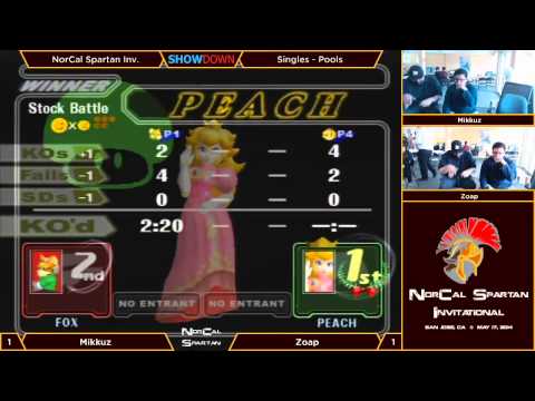 NorCal Spartan Invitational 2014 - Pools: Round Robin - Mikkuz (Fox) vs Zoap (Peach)
