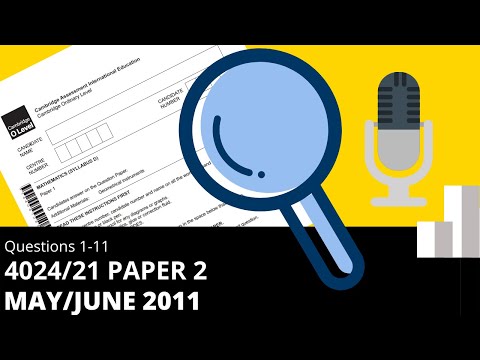 O-Level Math D May June 2011 Paper 21 2024/21