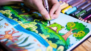 Cozy Frog Sketchbook Page Tutorial