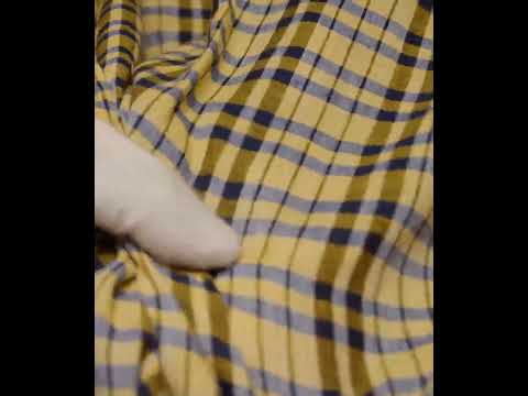 Check Yellow Pure Cotton 70 GSM Handwoven Fabric — video