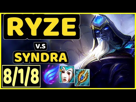 XIOH (RYZE) vs SYNDRA - 8/1/8 KDA MID CHALLENGER GAMEPLAY - EUW