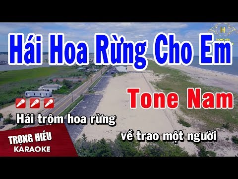 Karaoke Hái Hoa Rừng Cho Em Tone Nam Nhạc Sống | Trọng Hiếu