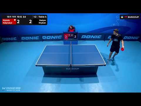 11:10 Mykola Halynskyi - Vadym Hryban 24.09.2023 TT Euro.Cup Ukraine Star. TABLE 4