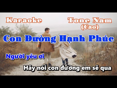 [KARAOKE] Con Đường Hạnh Phúc | TONE NAM - CAO | BEAT