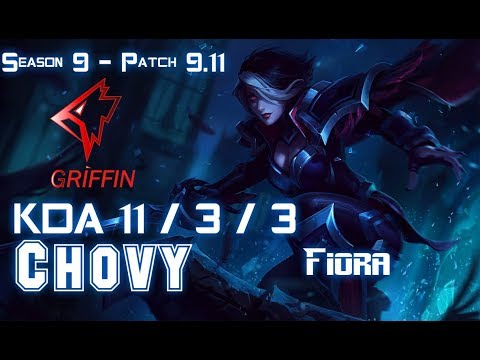 GRF Chovy FIORA vs IRELIA Mid - Patch 9.11 KR Ranked