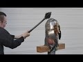 Helmet tests, part 4 - Unexpected weapon failure! (vs. Anglo-saxon helmet)