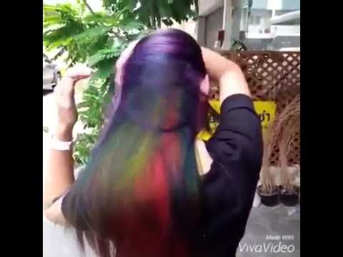 unbelievable rainbow long hair