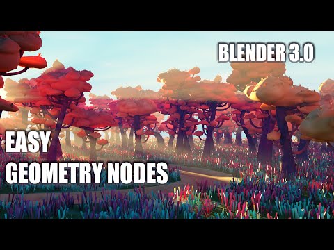 Easy Geometry Nodes - Low-poly Stylized Trees BLENDER 3.0
