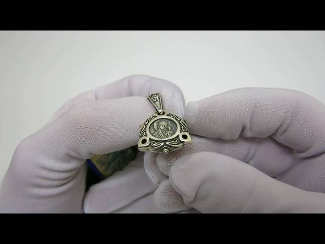 Срібна ладанка "Божа Мати Казанська" вкх149 Відео огляд