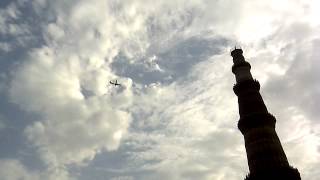 Airplanes Over Qutub Minar in Delhi New Delhi India Yr 2012 #askdushyant