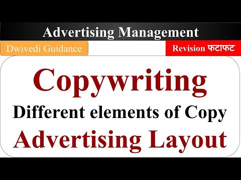 Copy writing, Advertising layout, Elements of Copy writing, advertisement management, ad copy