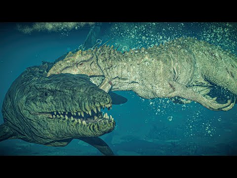 Indominus Rex vs Mosasaurus – Epic Ocean Revenge | Best Fights vs All Marine Reptiles | JWE2 Mods