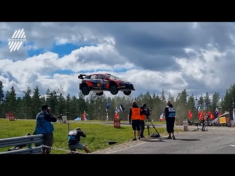 WRC Rally Finland 2022 Thierry Neuville Massive Jump over the famous Ruuhimäki Power Stage last jump