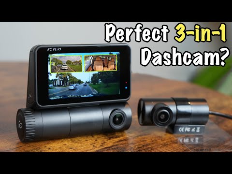 ROVE R3 Dash Cam Front and Rear with Cabin, 3” IPS Touch Screen, 3 Channel Dash Cam 1440P+1080P+1080P, IR Night Vision, 5GHz WiFi, Up to 30MB/s Download Speed, Quad-Mode GPS, Supports 512GB Max video review thumbnail