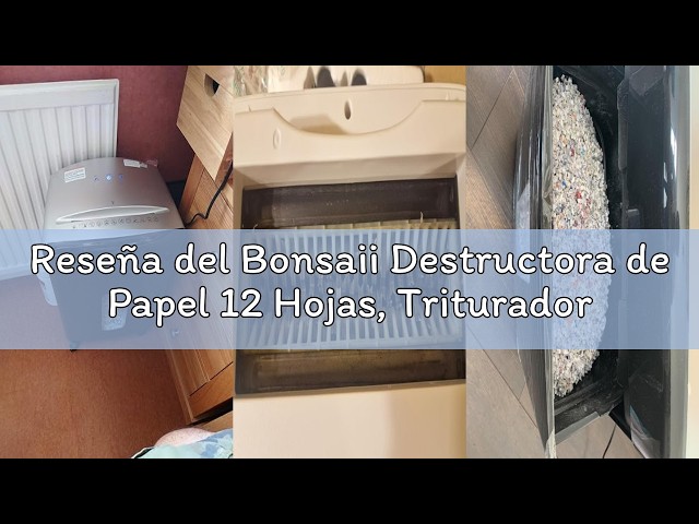 Vídeo relacionado con Bonsaii Destructora de Papel, destruye 6 Hojas a la Vez, Puede triturar Tarjetas de crédito y Clips de Oficina, destructora de Papel para casa con un contenedor de residuos de 13 litros, C237-B