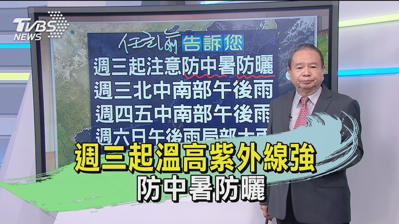 週三起溫高紫外線強　防中暑防曬