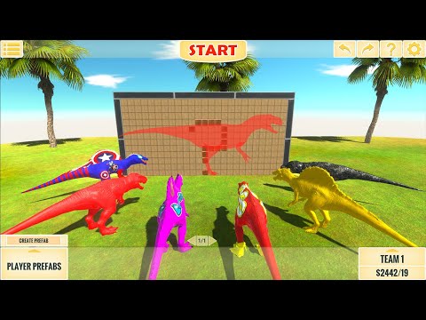 DINOSAURS T-REX vs SPINOSAURUS QUIZ BATTLE IN ARBS - Animal Revolt Battle Simulator