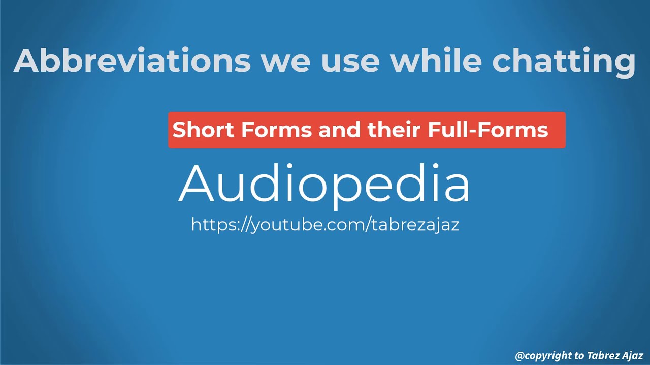 Abbreviations we use while chatting | Texting Acronyms Abbreviations | Trendgin Internet Slang Words