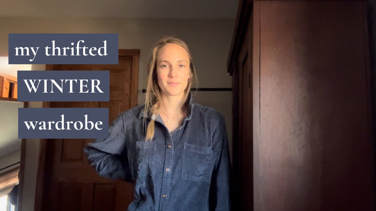 my thrifted winter wardrobe (thrifting my homestead clothes)